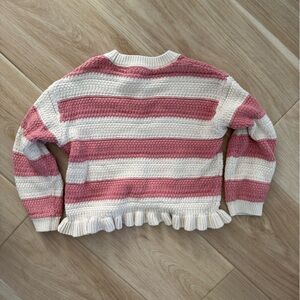 Zara Kids Pink and Cream Crew Neck Sweater